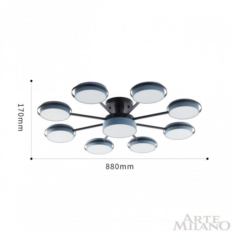 Потолочная люстра Arte Milano Ferrara 250406/8+1 Gr