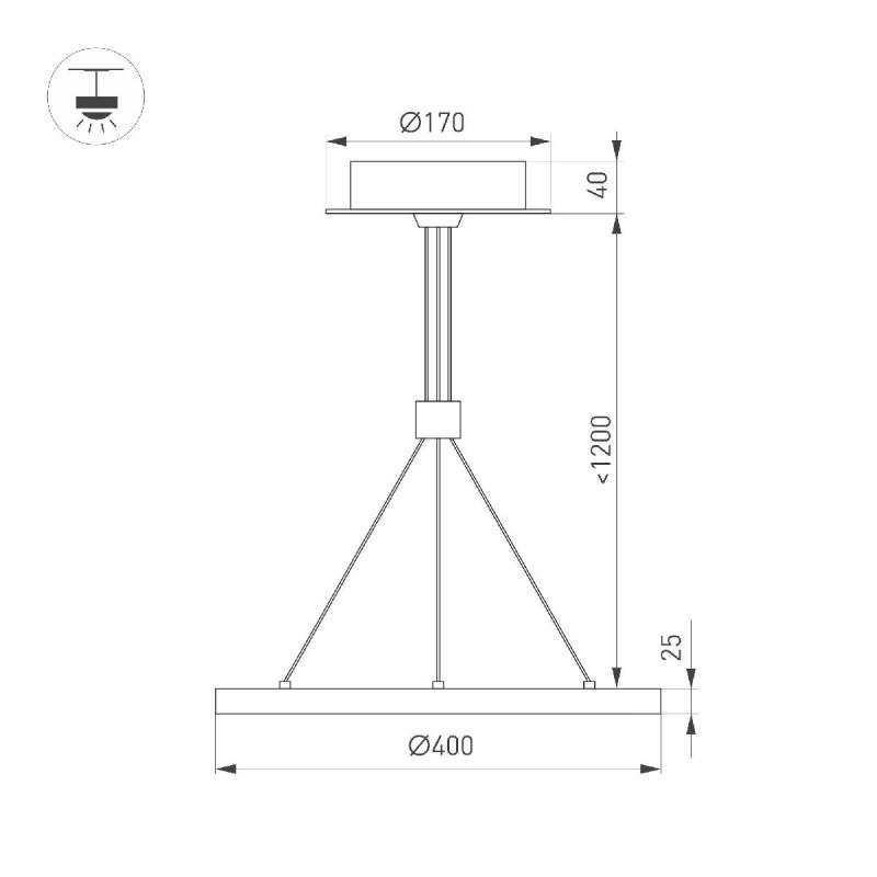 Подвесной светильник Arlight SP-CONGO-CAN-1-R400-24W Warm3000 (WH, 120 deg, 230V) 046212