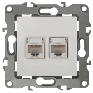 Розетка информационная двойная 2XRJ45 Эра 12-3108-01 Б0014729