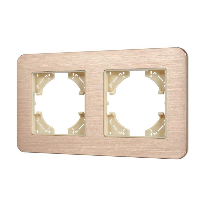 Рамка на 2 поста алюминиевая Arlight FRM-AKIRY-AL-2-GD 049726