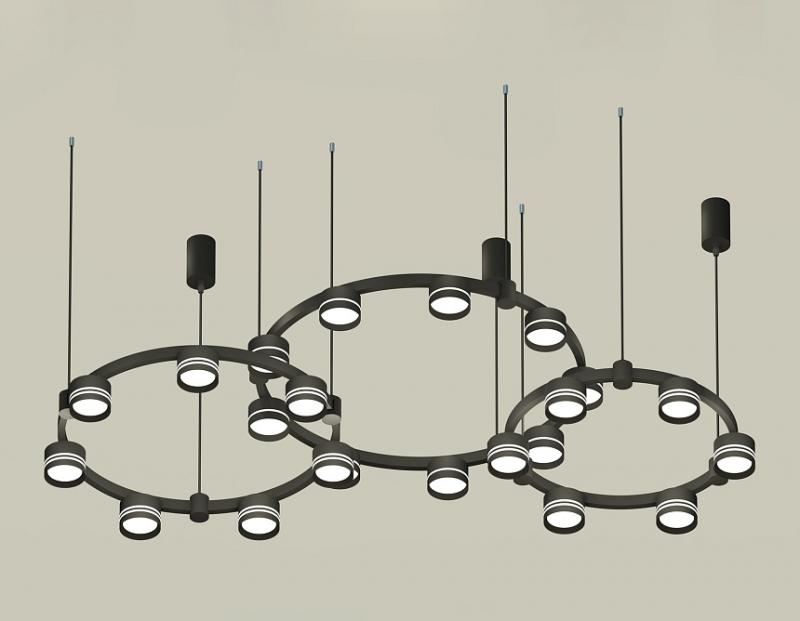 Комплект подвесного светильника Ambrella Light Techno Ring XR92092200 (A9209x3, C9242, C9238, C9232, N8462, N8478)
