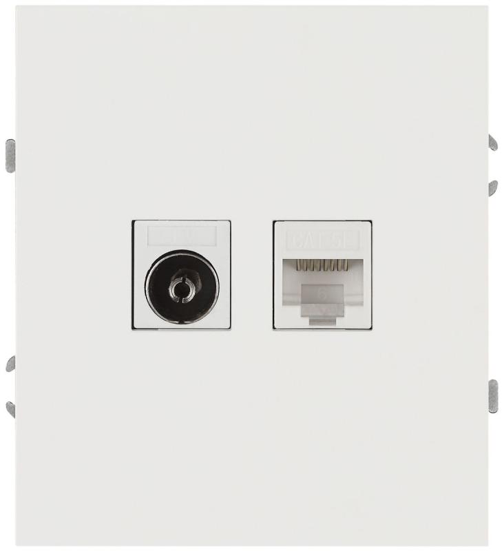 Розетка ЭРА Arktik 16-3110-01 комбинированная RJ45+TV белый Б0070494