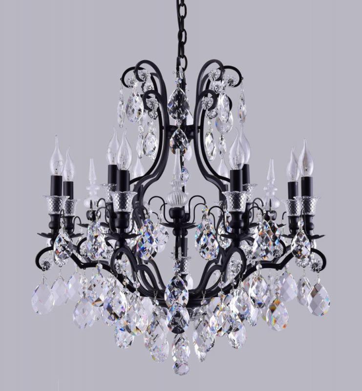 Подвесная люстра Crystal Lux Magnifico SP13 Black/Transparent