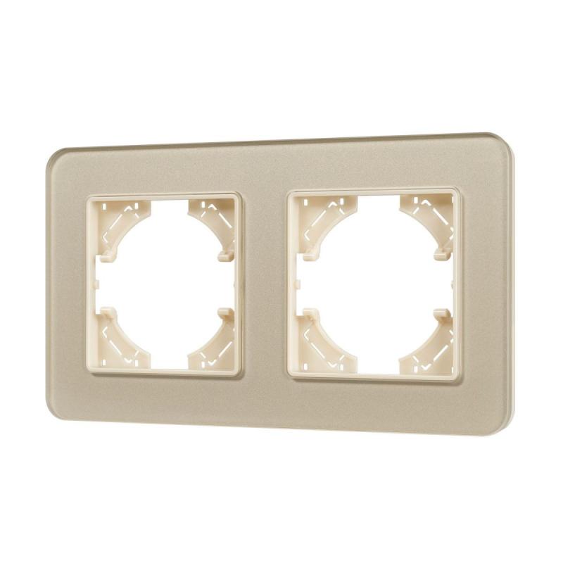 Рамка на 2 поста стеклянная Arlight FRM-OMALI-GS-2-GD 049695