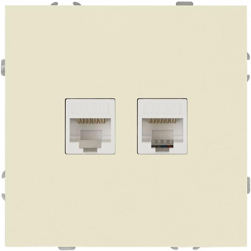 Розетка Эра Galaxy 15-3108-02 информационная двойная 2XRJ45 IP20 слоновая кость Б0070758