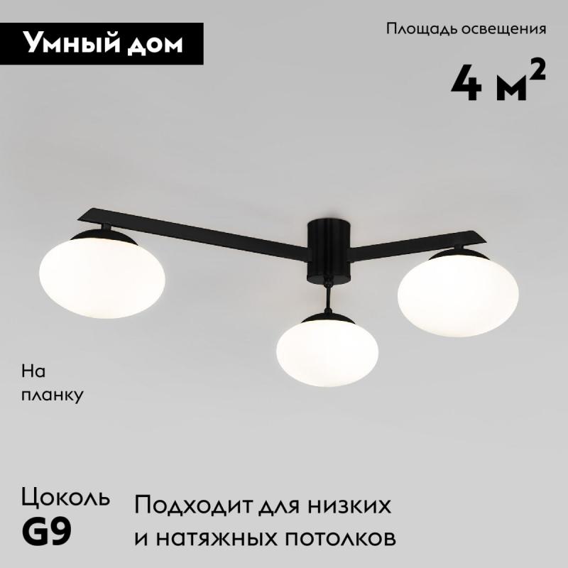 Потолочная люстра Eurosvet Opaline 70220/3 черный a065764