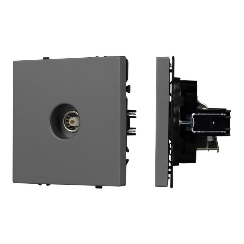 Механизм телевизионной розетки Arlight SCT-NOBE-MTV1-SFPL-GR (Серый базальт) 054295
