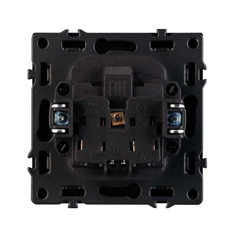 Розетка зк со шторками софт-тач черный оникс Arlight SCT-MEU-SFPL-BK (250V, 16A) 054277(1)
