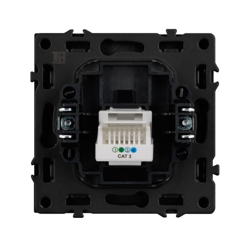 Механизм телефонной розетки Arlight SCT-NOBE-MTL1-SFPL-BK (RJ-11, 4C) (Черный оникс) 054301